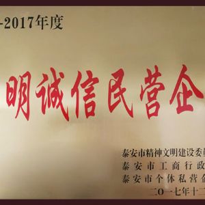 2016-2017年度文明誠信民營企業(yè)